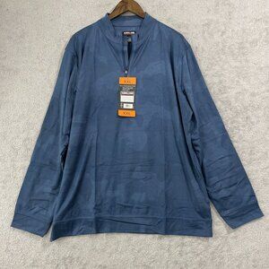 NEW Kirkland Signature Men’s Blue Camo Performance 1/4 Zip Top, Sizes 2XL